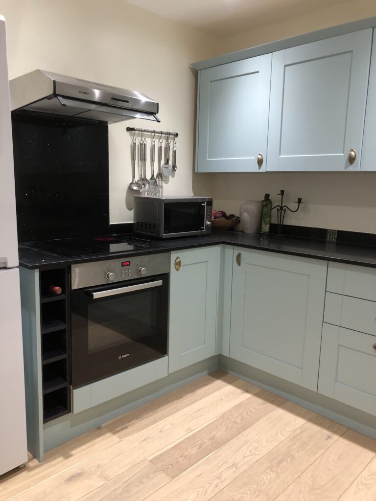 Sprayed Kitchen Blue